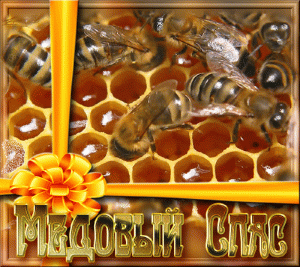 Мерцающая открытка медовый спас